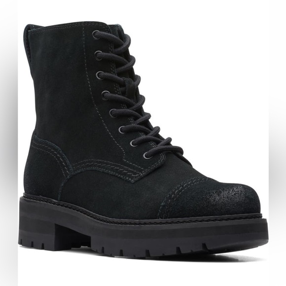Clarks Shoes - Clarks NWT/NIB Orianna Cap Lug Sole Distressed Suede Boots Sz Women’s8 in Black